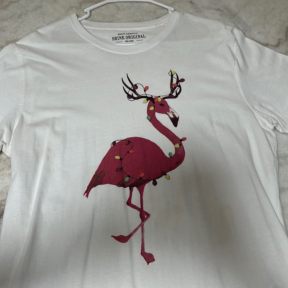 Flamingo Xmas tee, Jersey